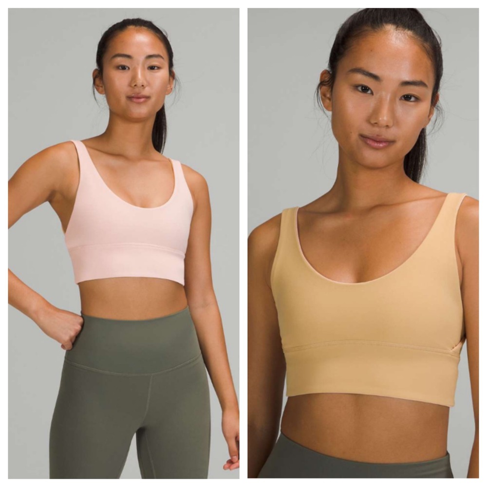 Lululemon Align Reversible Bra Light Support A/B Cup Pink Tan LW2CYOS Size 10